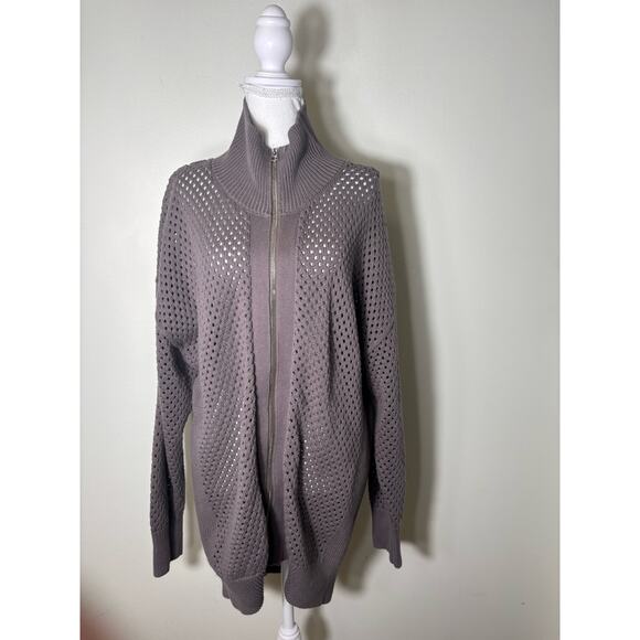 Varley Brown Front Zip Cardigan Sz S - Picture 1 of 4
